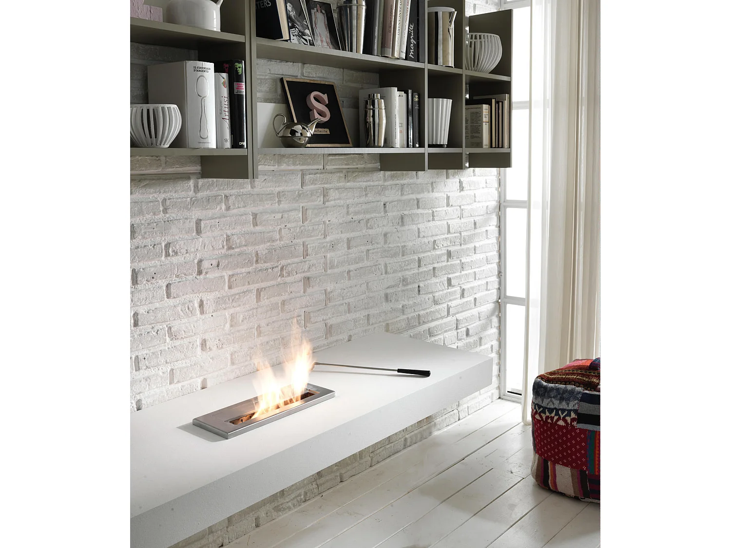 Base - Vela de mesa de bioetanol em aço cromado