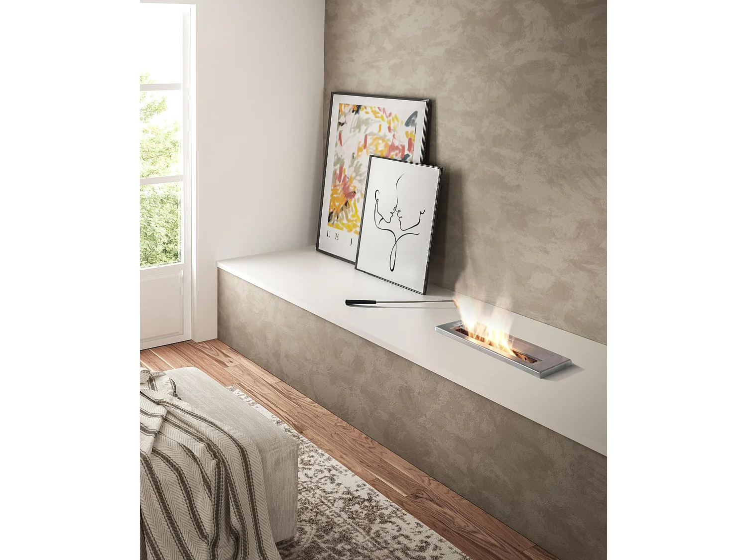 Basis - Bioethanol-Tischkerze aus verchromtem Stahl