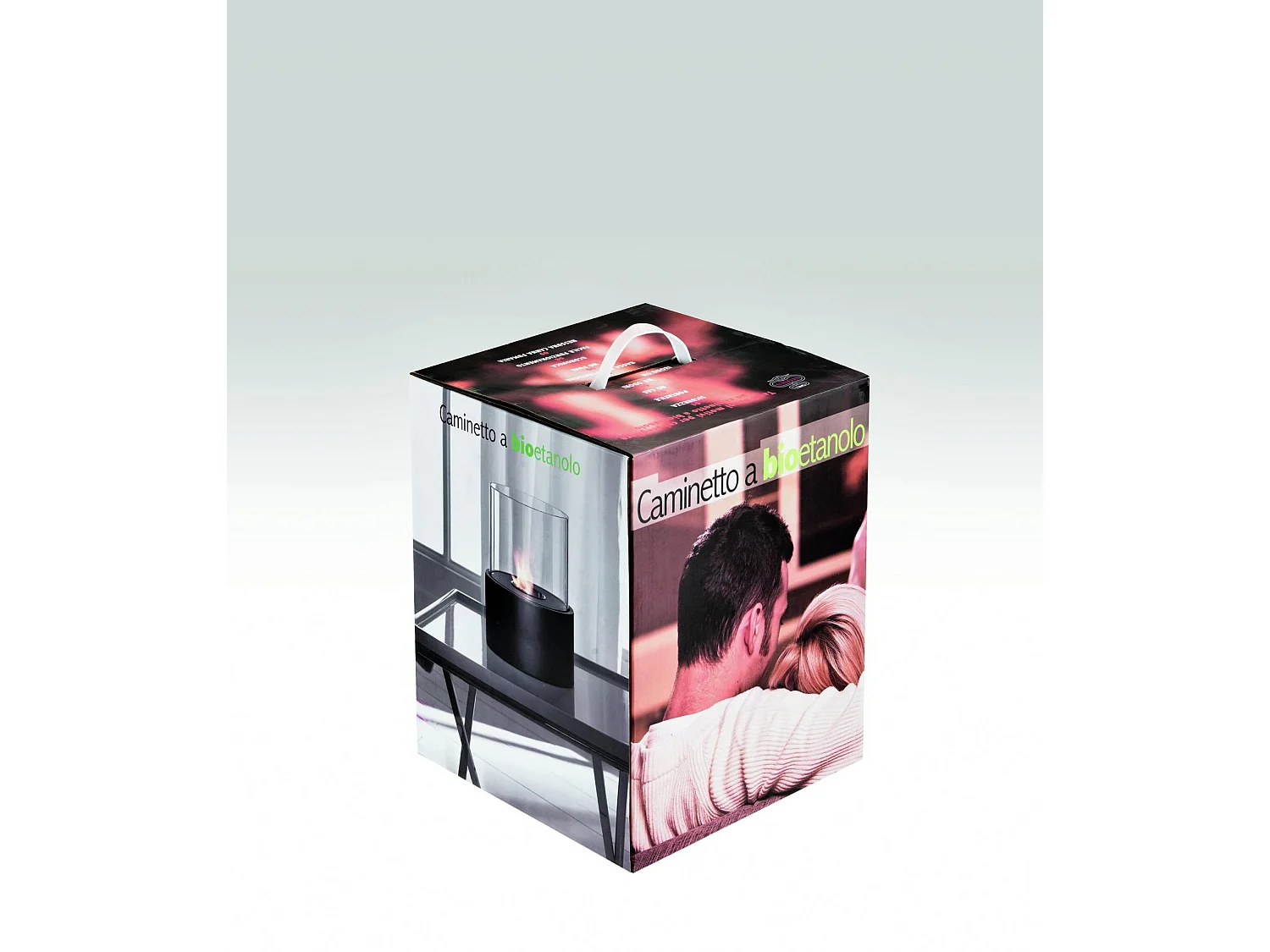 Cheminée bio de table en métal noir 22x22x27h cm