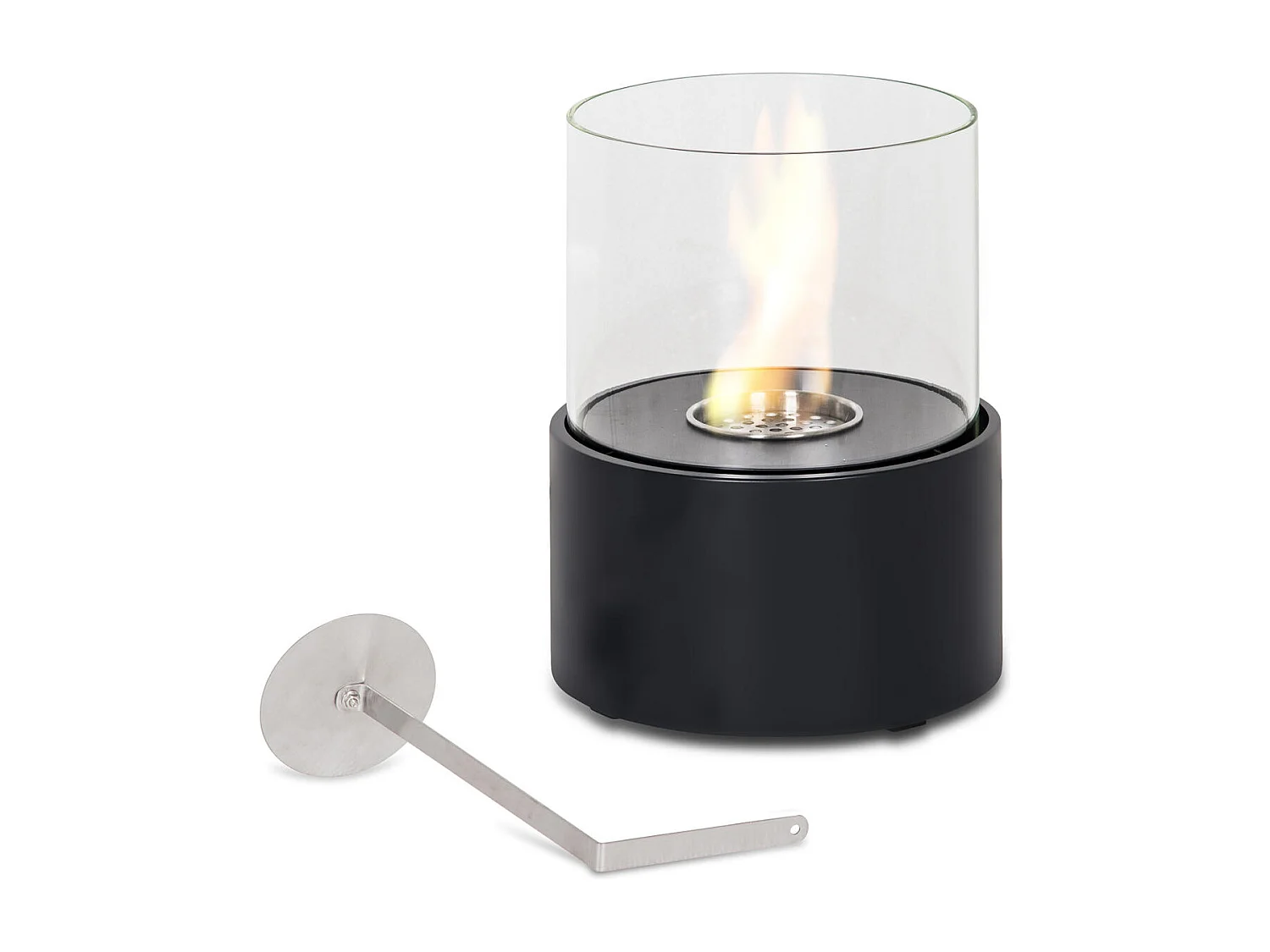 Duecilindri Bougie de table au bioéthanol en métal noir