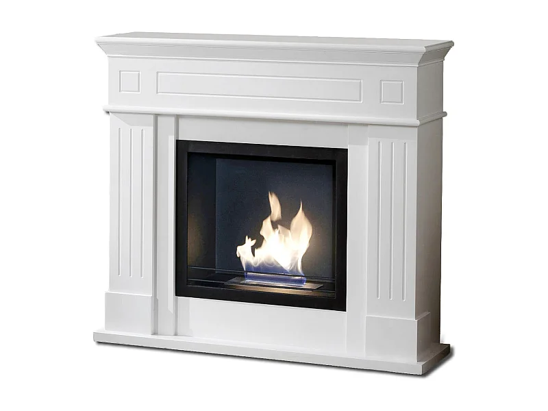 Nostalghia Biocheminée sur pied en MDF laqué blanc