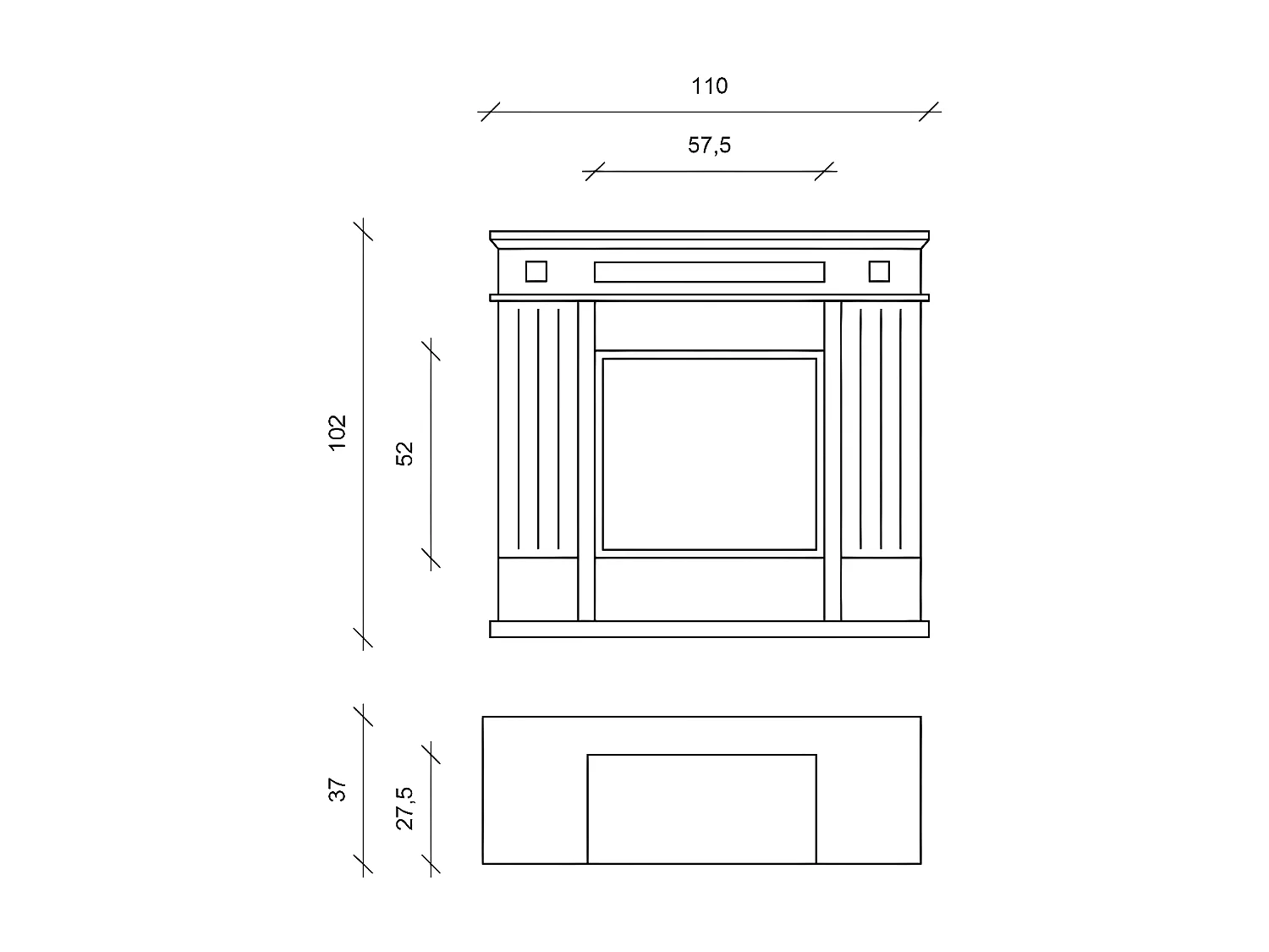 Nostalghia - Biokominek stojący z białej lakierowanej płyty MDF