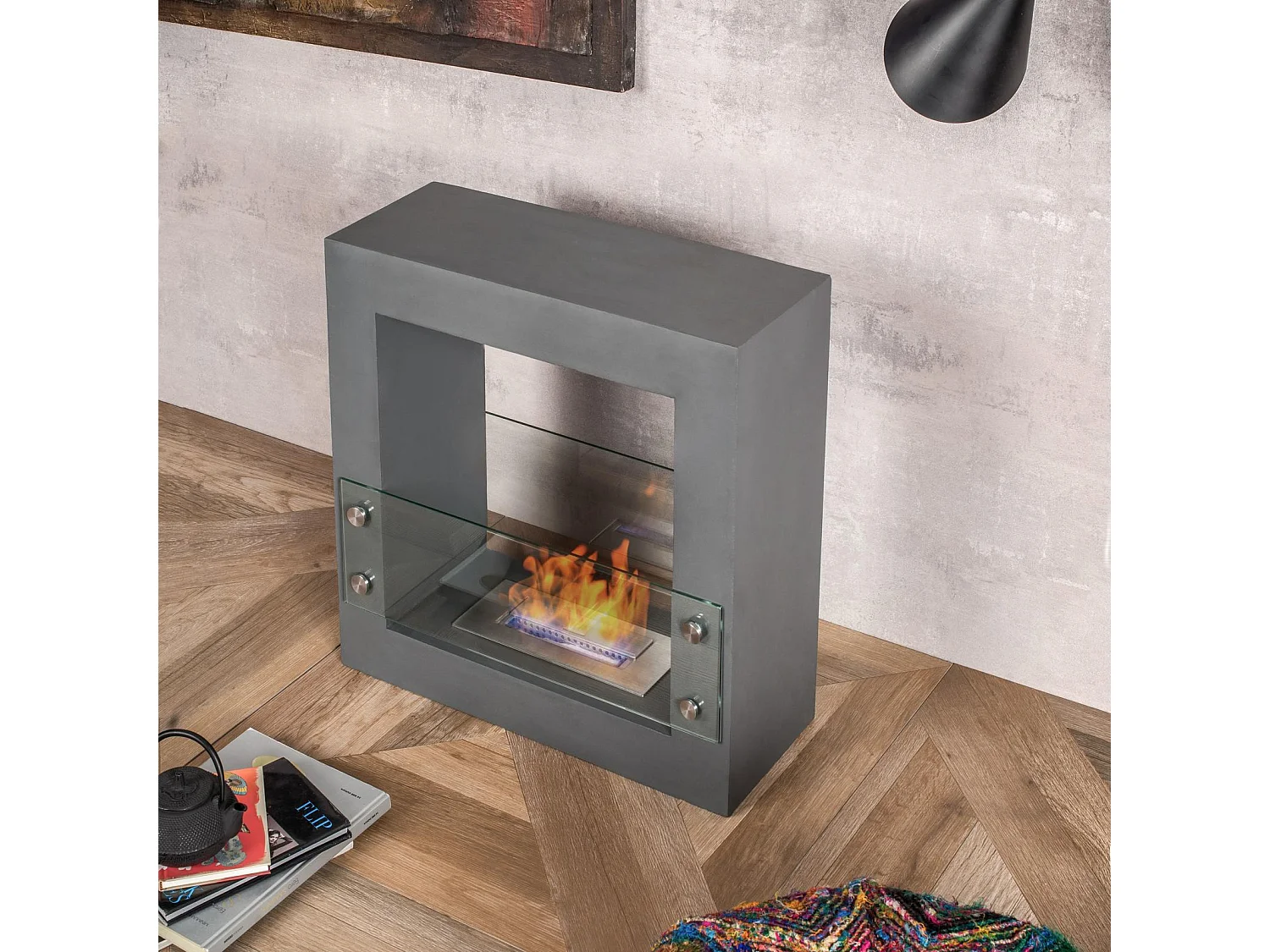 Daysign Biocheminée au sol en Chrome Magnesia