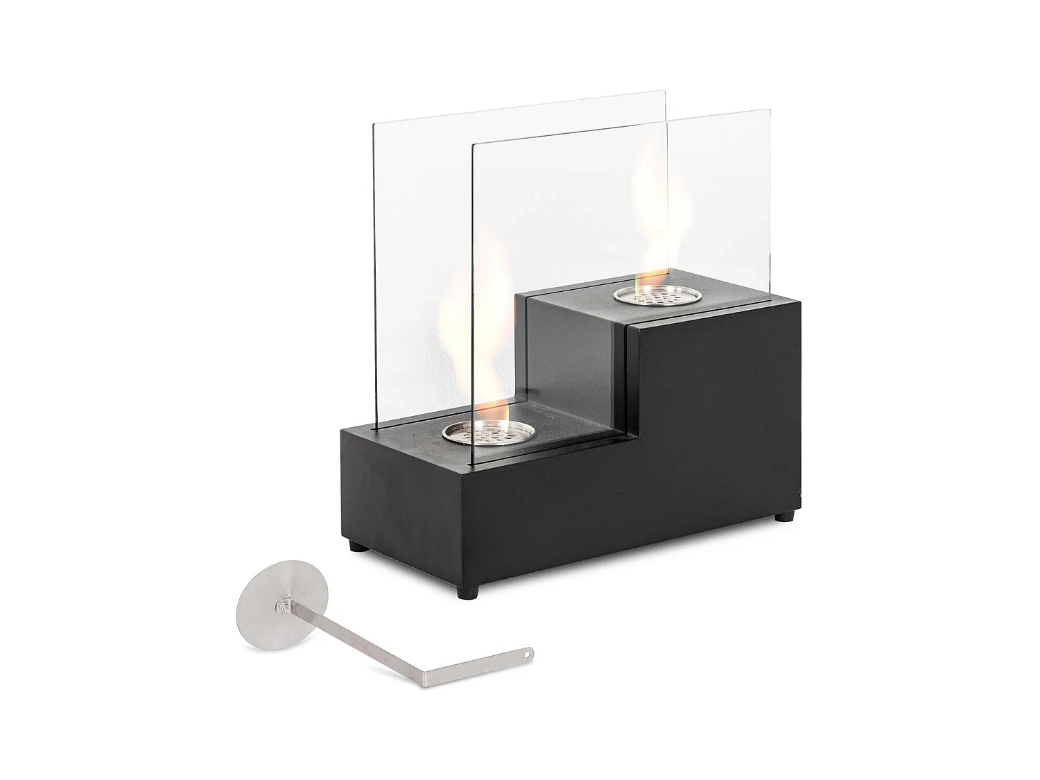 Cheminée bio de table en métal noir 20x40x39h cm