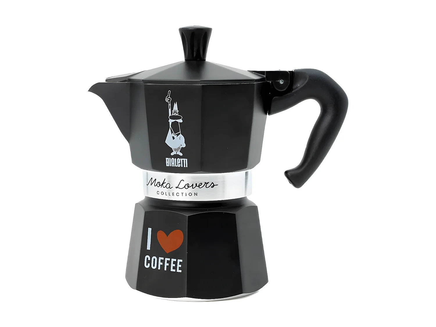 Cafetière Italienne Moka Express I love coffee 3 tasses noire