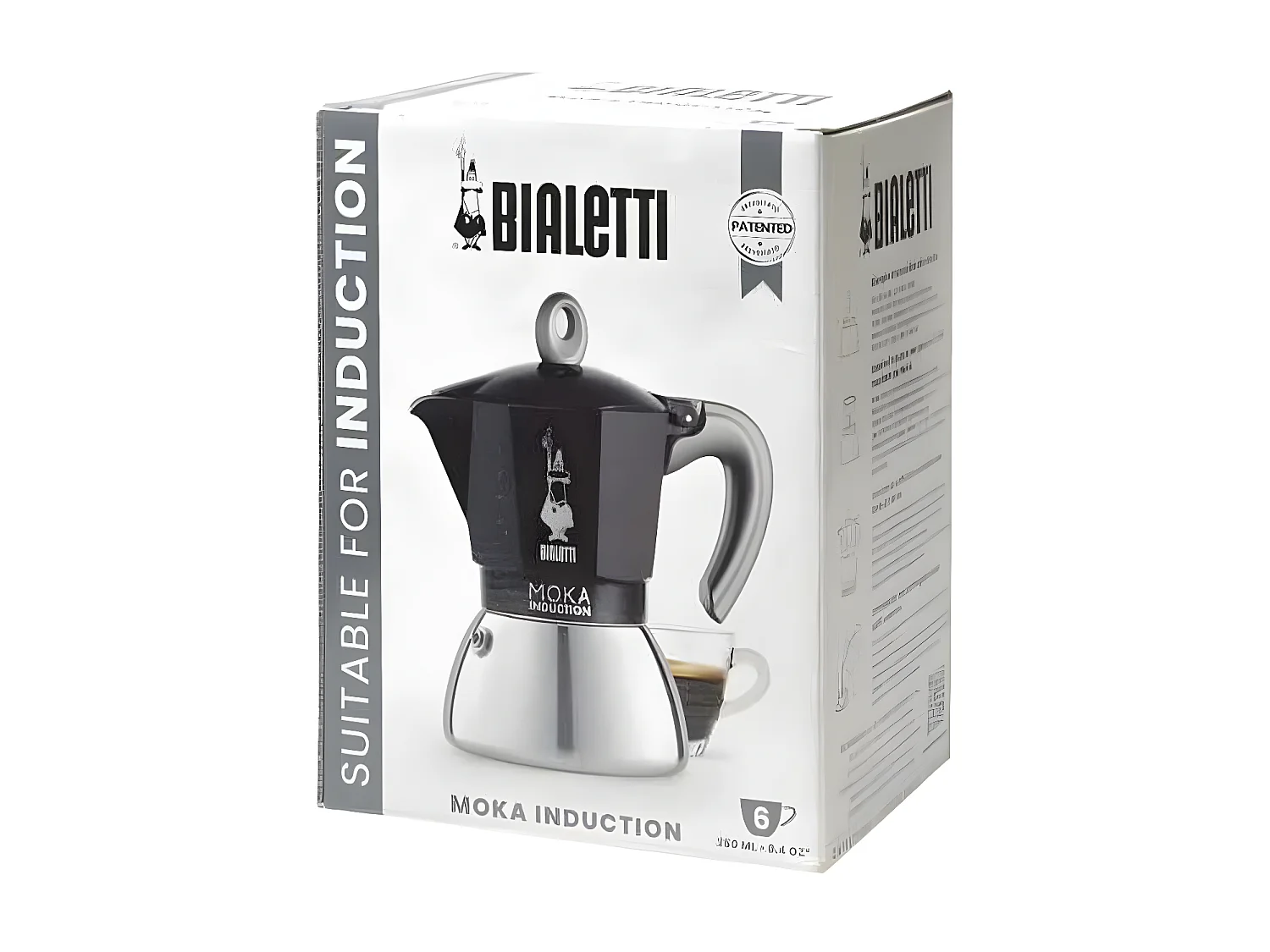 Cafetière italienne Moka induction 6 tasses noir