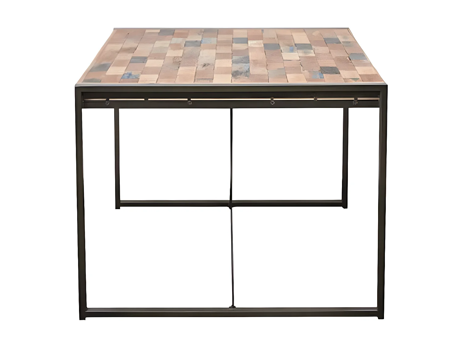 Nautical table à manger en bois de bateau recyclé - Structure en métal - Style Industriel - L175