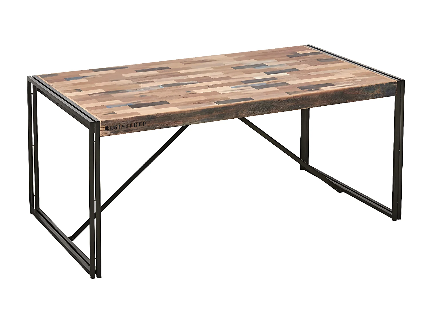 Nautical table à manger en bois de bateau recyclé - Structure en métal - Style Industriel - L175