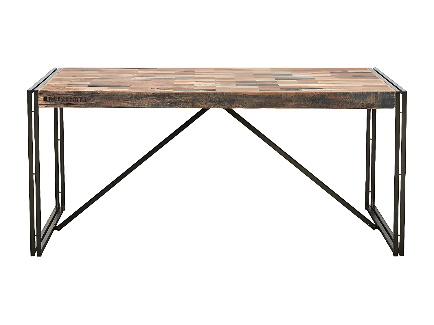 Nautical table à manger en bois de bateau recyclé - Structure en métal - Style Industriel - L175