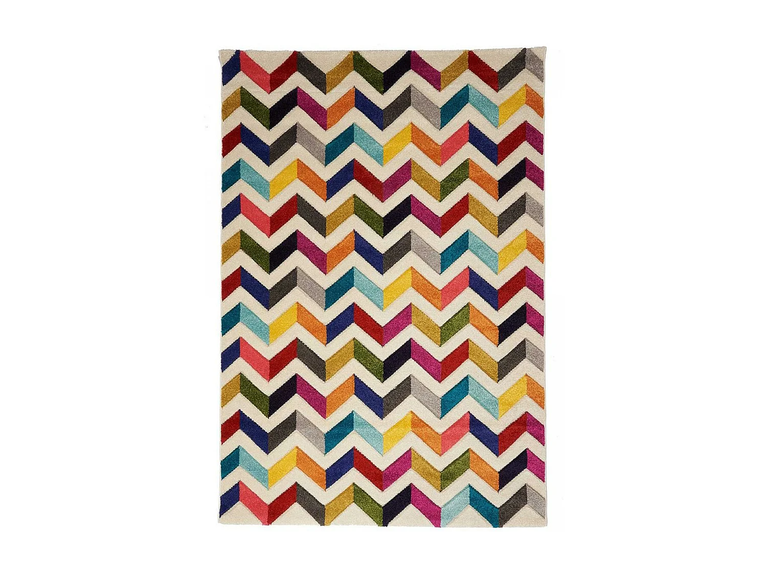 tapis chambre 80x150 tissé multicolore rectangle motif géométrique LYN6 CHEVRON