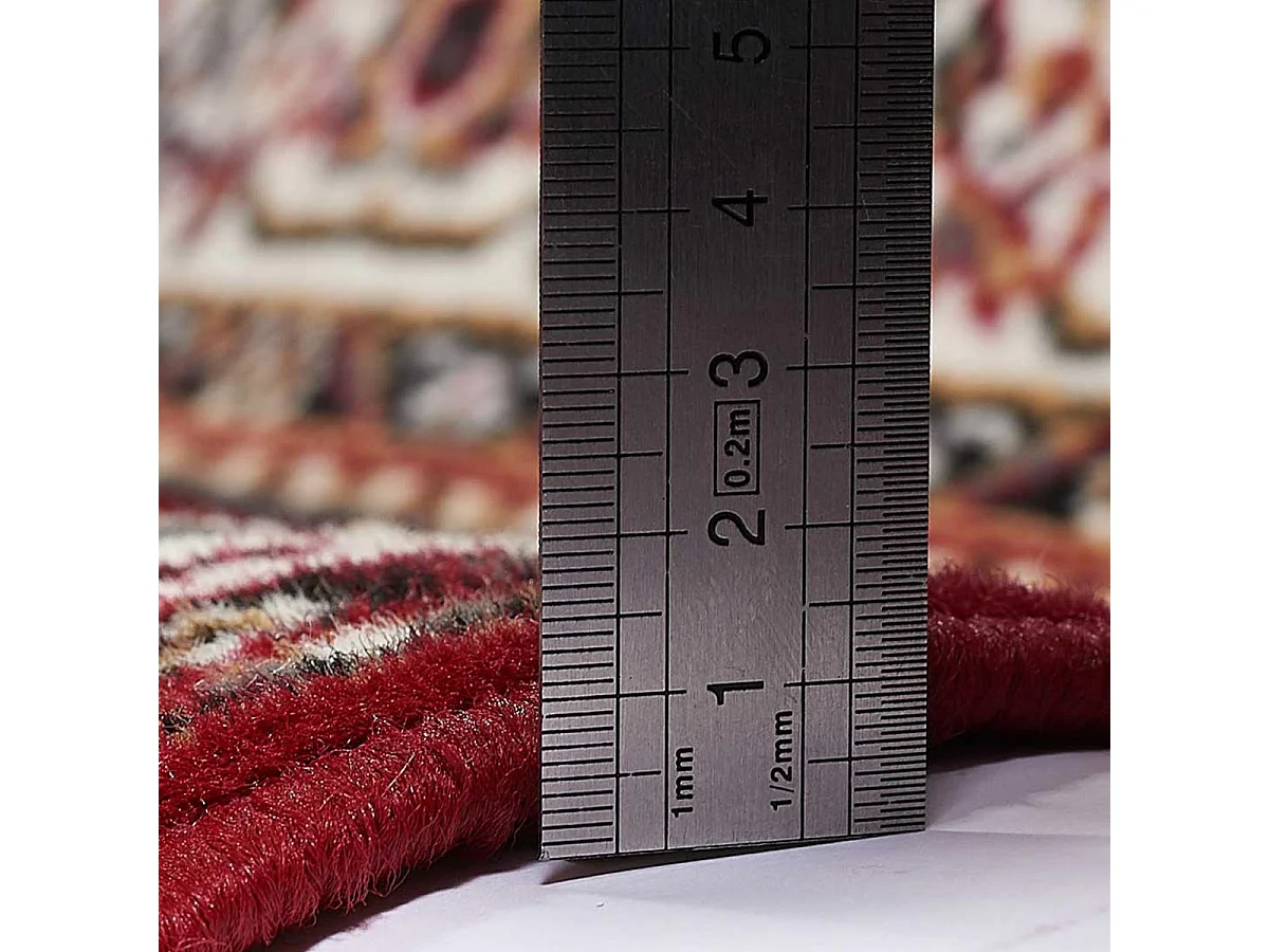 Tapis oriental 140x200 rectangle rouge tissé motif ancestral LYN1 NOMED