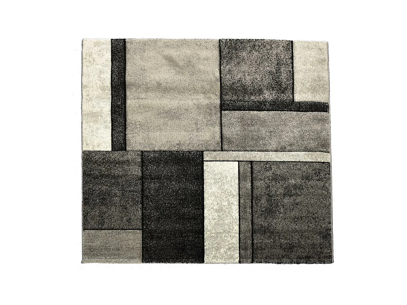 tapis salon 120x170 tissé gris rectangle motif géométrique BI 61