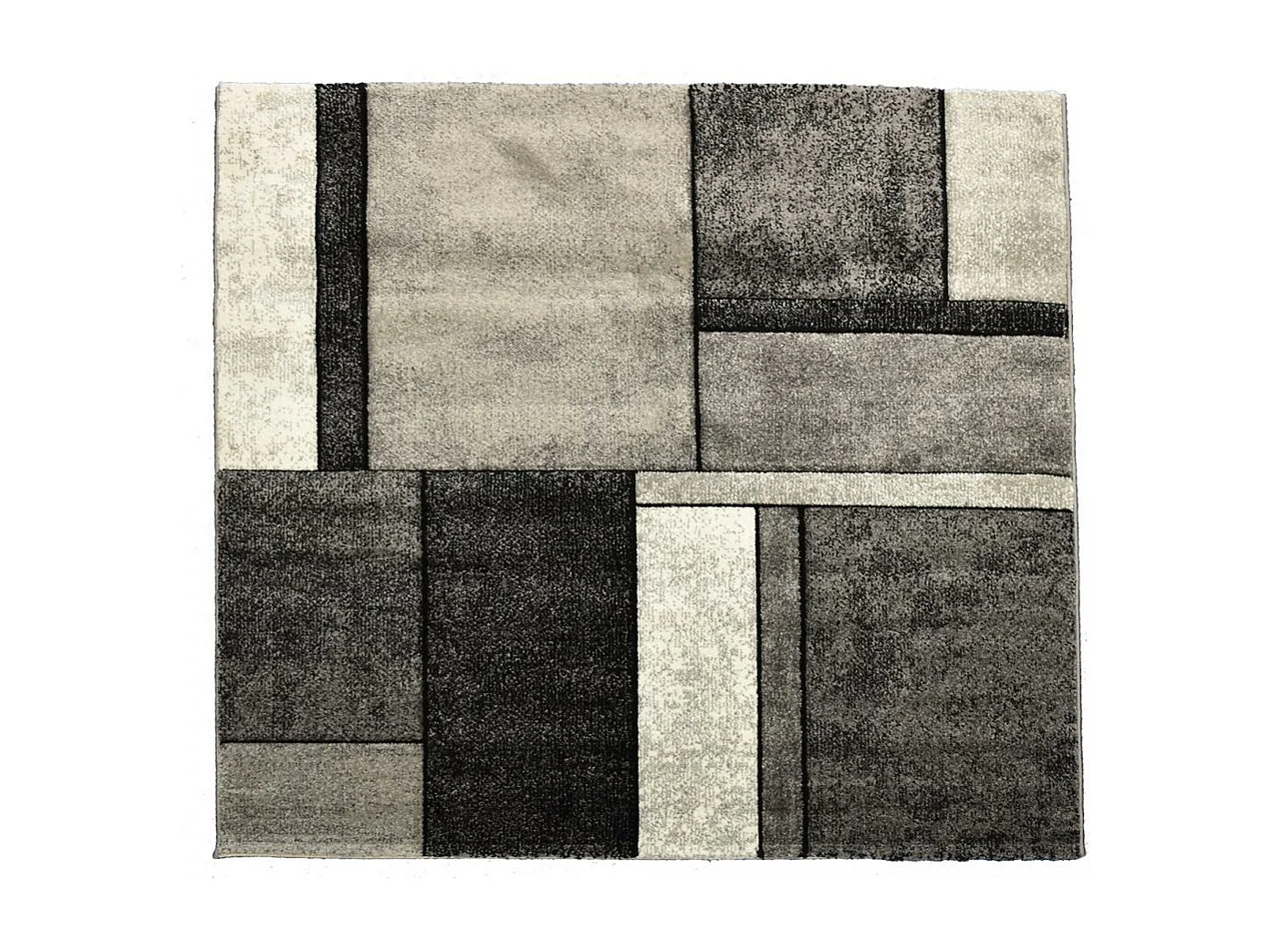 tapis salon 120x170 tissé gris rectangle motif géométrique BI 61