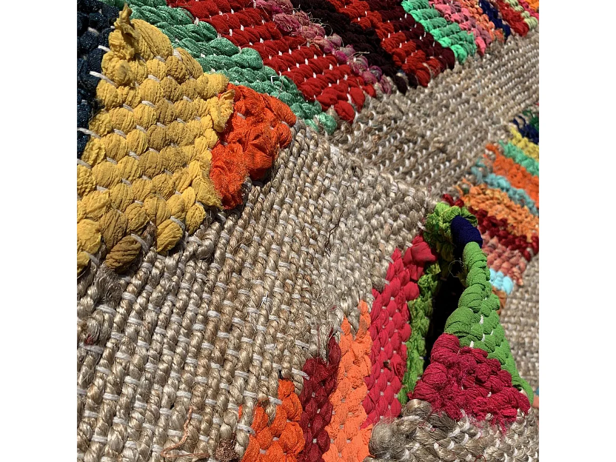 Tapis en jute 80x150 fait à la main multicolore RAINBOWA
