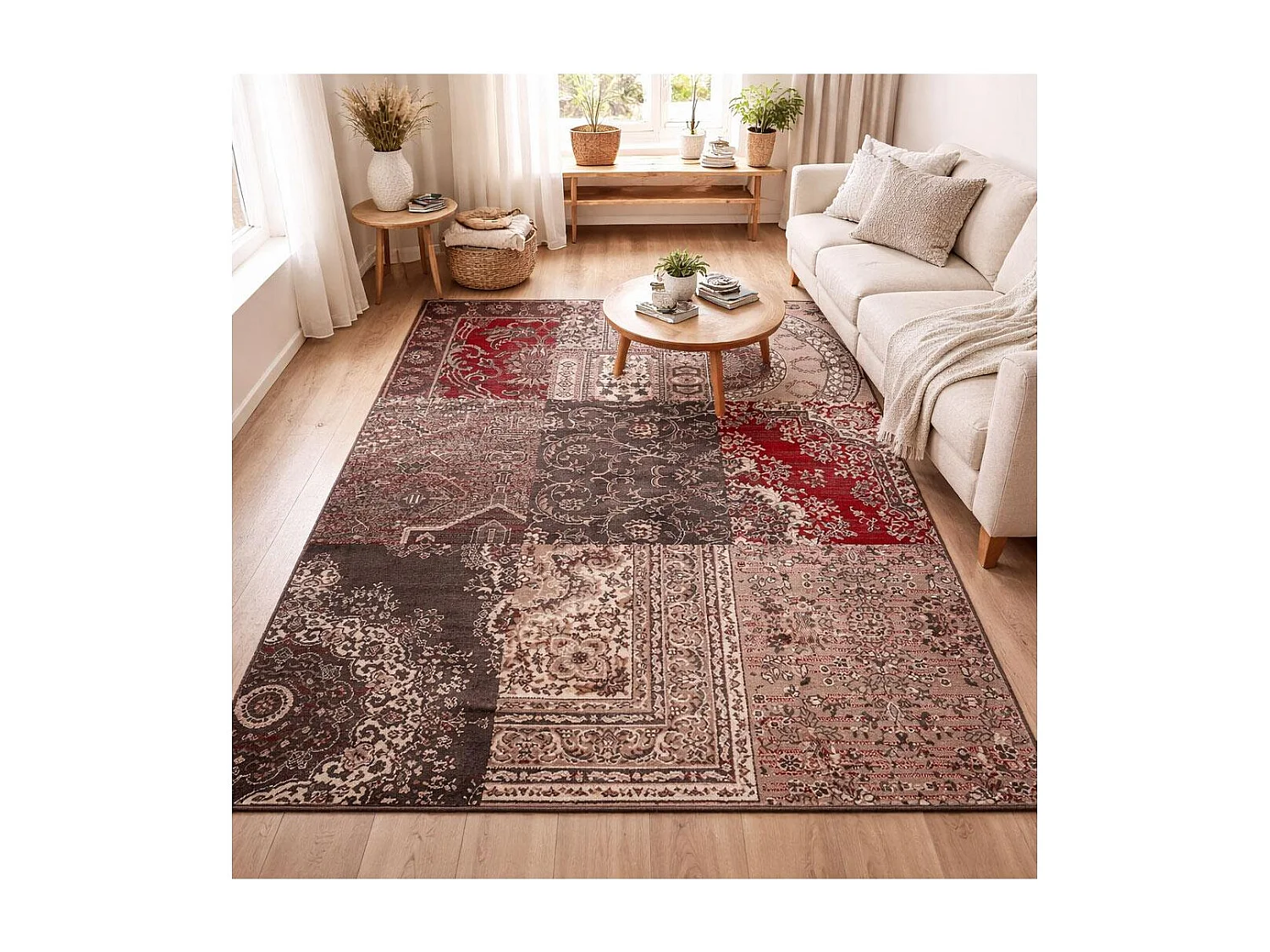 tappeto per camera 60x110 intrecciato rettangolo grigio modello barocco AF1 NYBRO