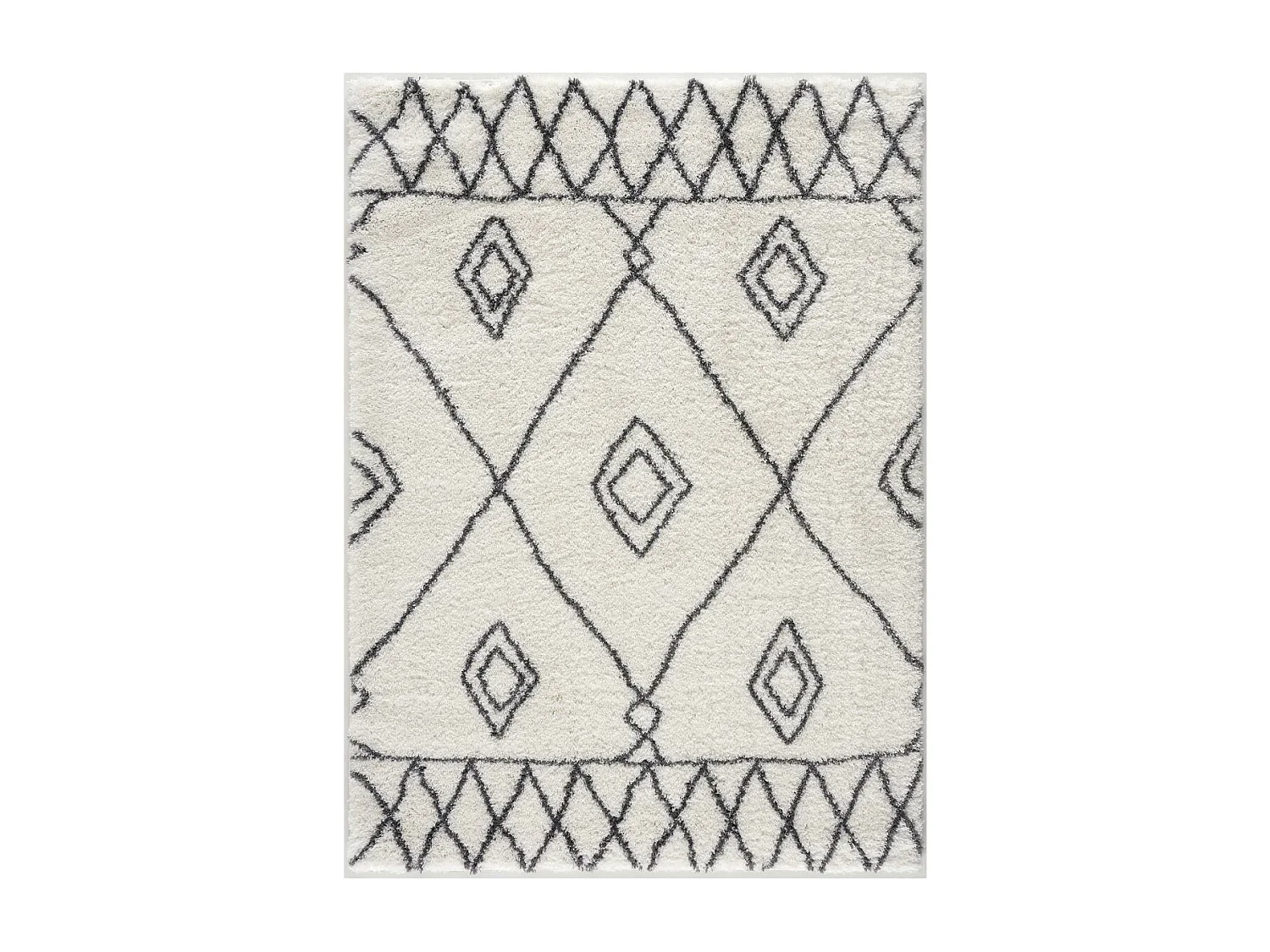 Tapis berbère 120x170 tissé motif ethnic LYN4 DOUX 2 crème