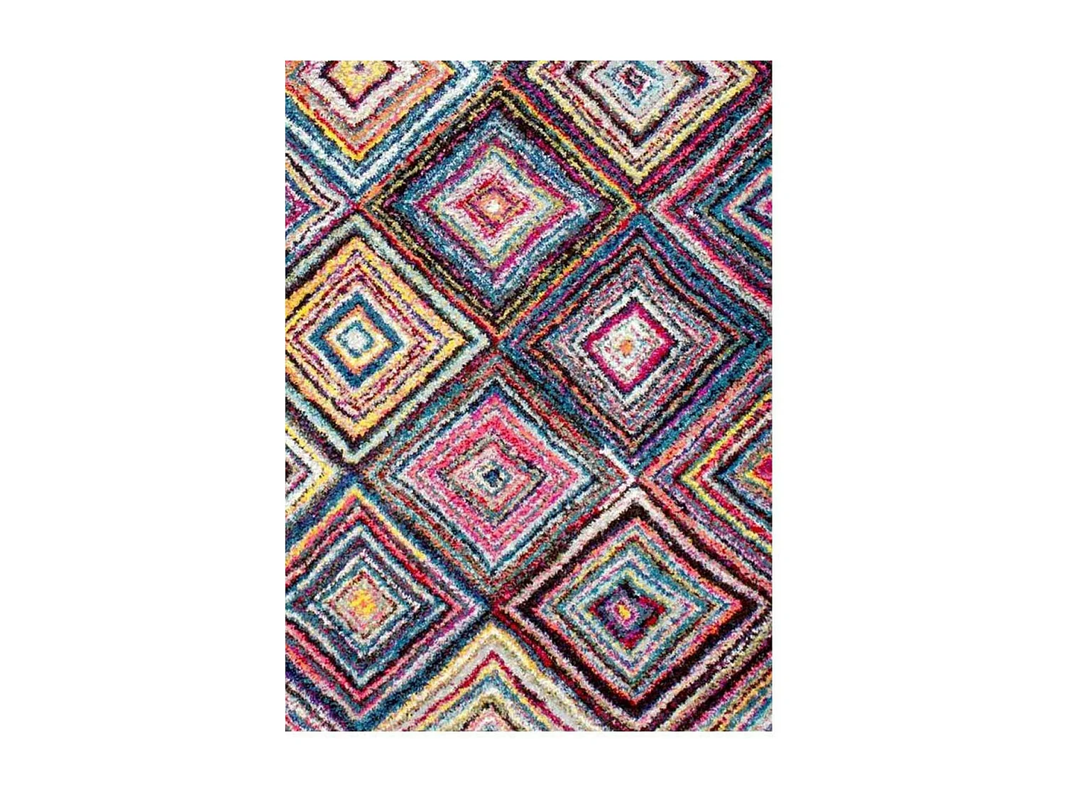 tapis entrée 40x60 tissé multicolore rectangle motif géométrique LYN6 CARI