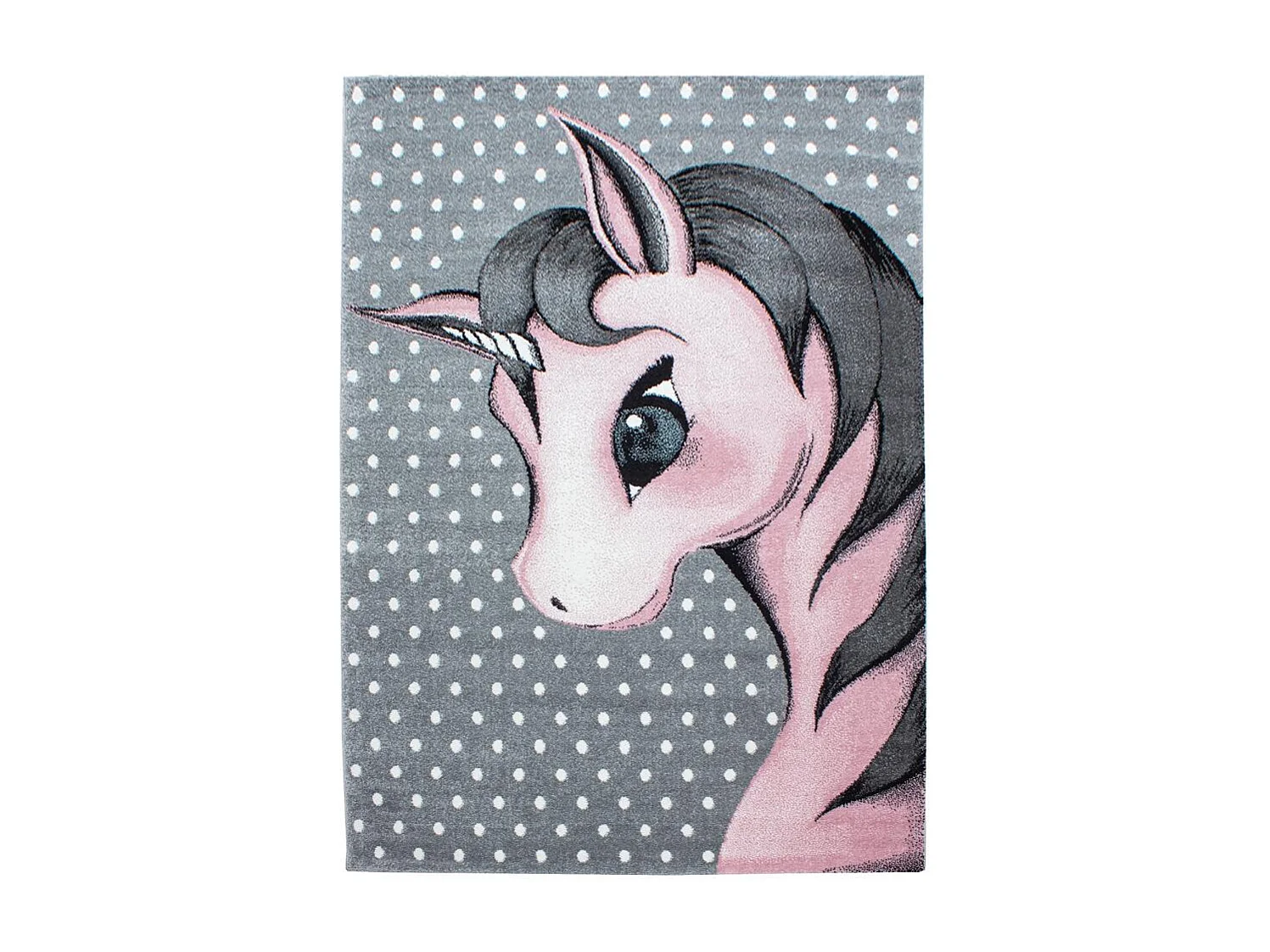 Tapis enfant 120x170 tissé rose et gris motif animaux KID DREAM