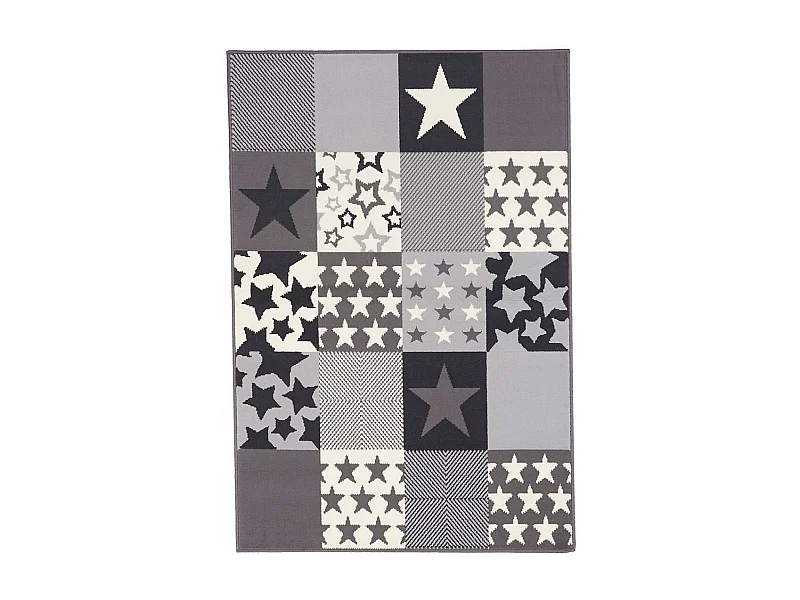 Tapis enfant 80x150 rectangle tissé crème LYN1 CARETOILE