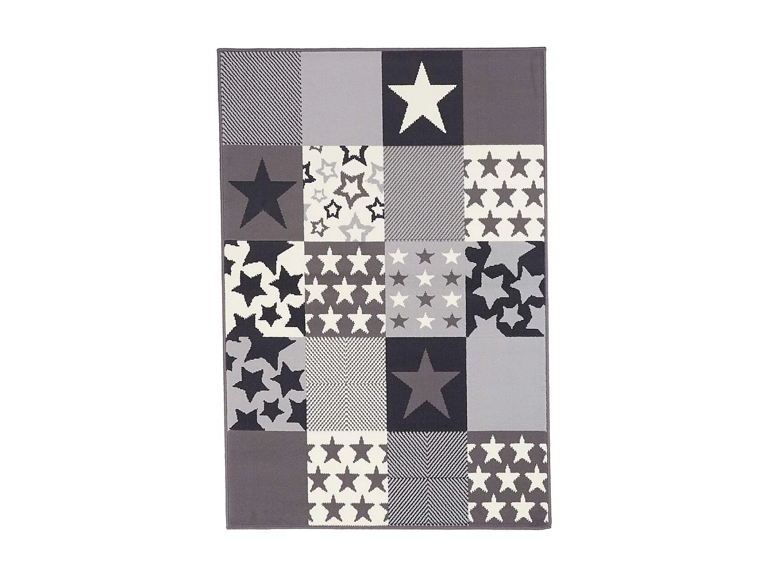 Tapis enfant 80x150 rectangle tissé crème LYN1 CARETOILE