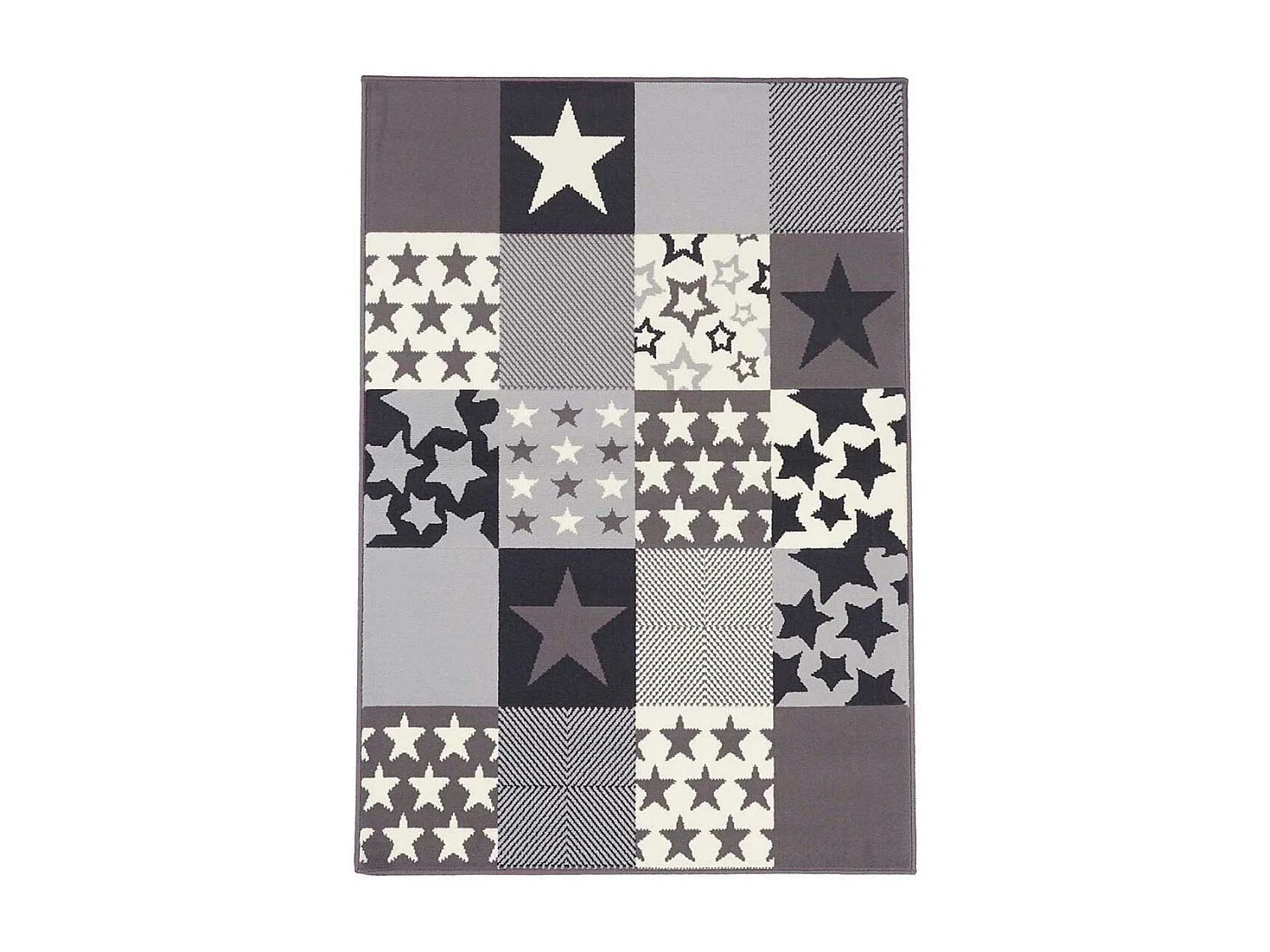 Tapis enfant 60x110 rectangle tissé crème LYN1 CARETOILE