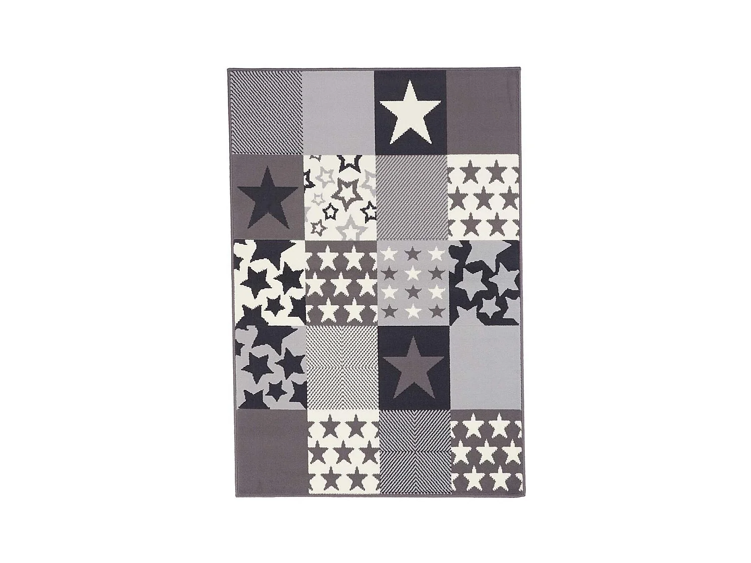 Tapis enfant 60x110 rectangle tissé crème LYN1 CARETOILE