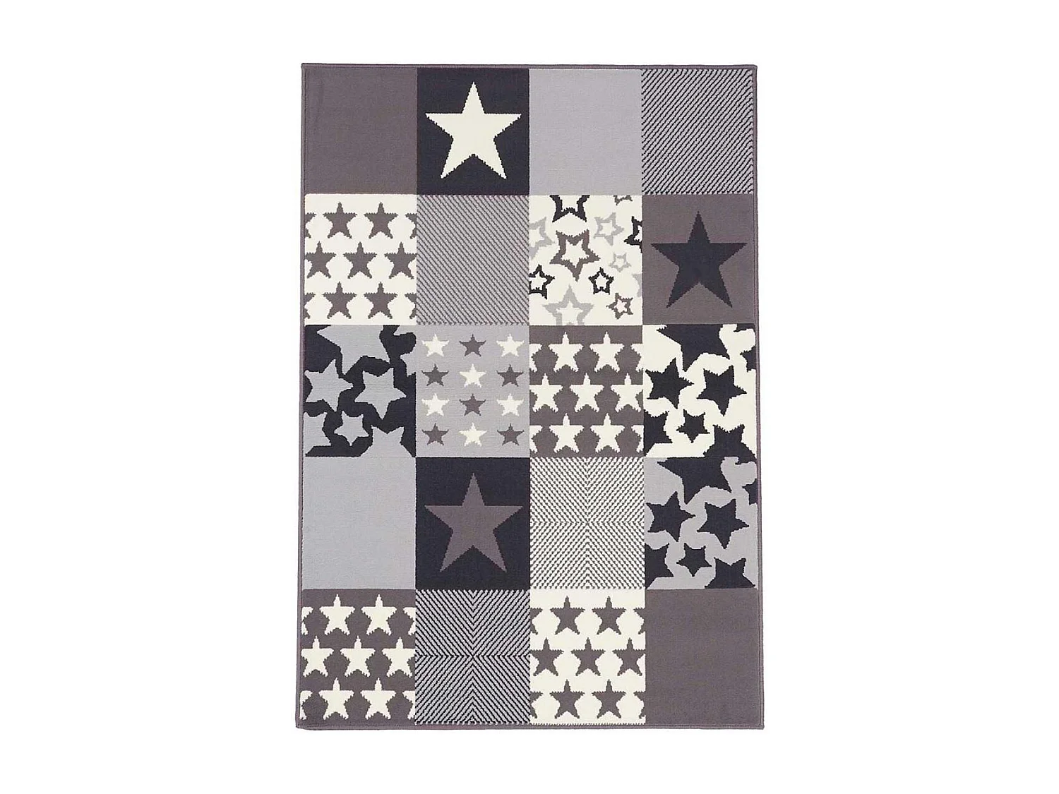 Tapis enfant 60x110 rectangle tissé crème LYN1 CARETOILE