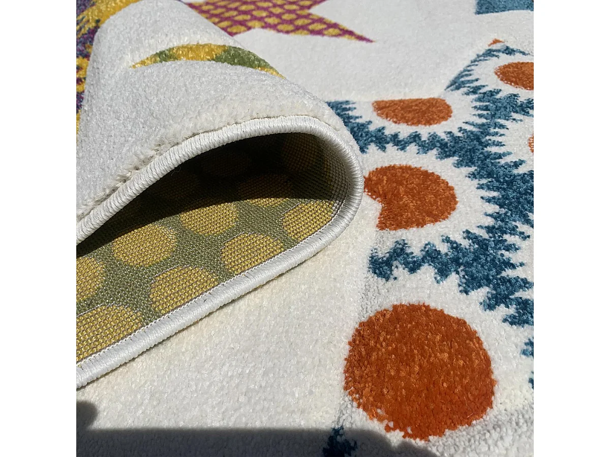 Tapis enfant 160x230 rectangle tissé crème IGALAR