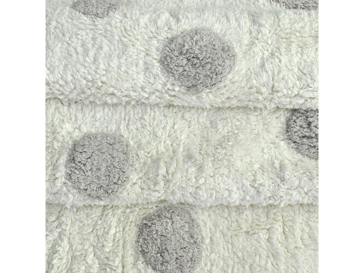 Tapis enfant 90x160 rectangle fait main en coton blanc CORONDA