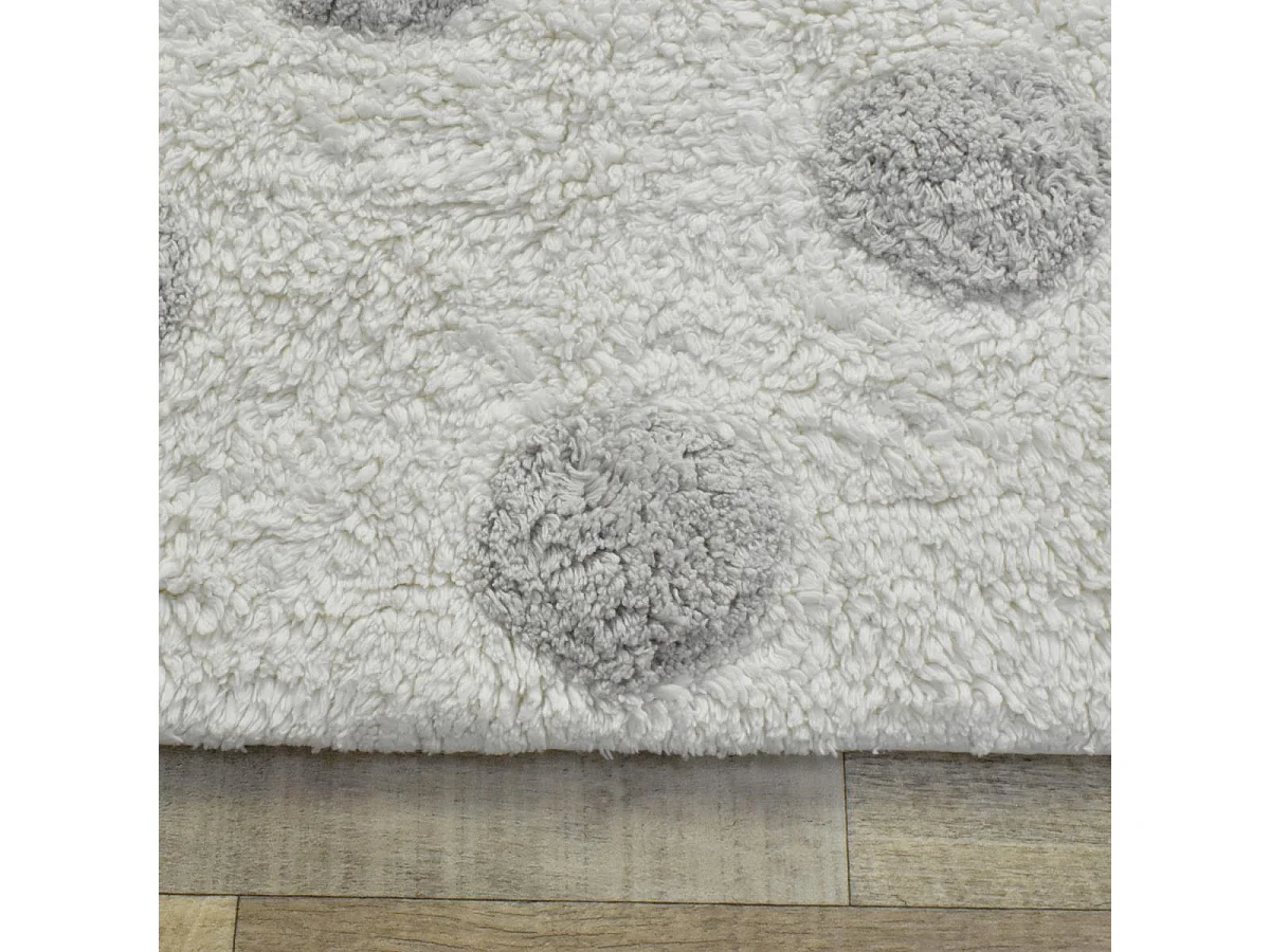 Tapis enfant 90x160 rectangle fait main en coton blanc CORONDA