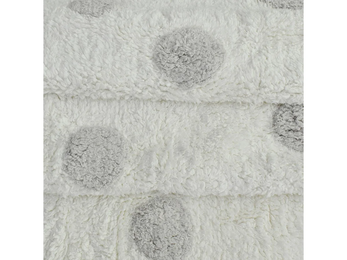 Tapis enfant 90x160 rectangle fait main en coton blanc CORONDA