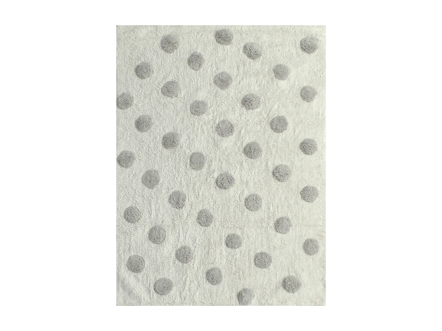 Tapis enfant 90x160 rectangle fait main en coton blanc CORONDA