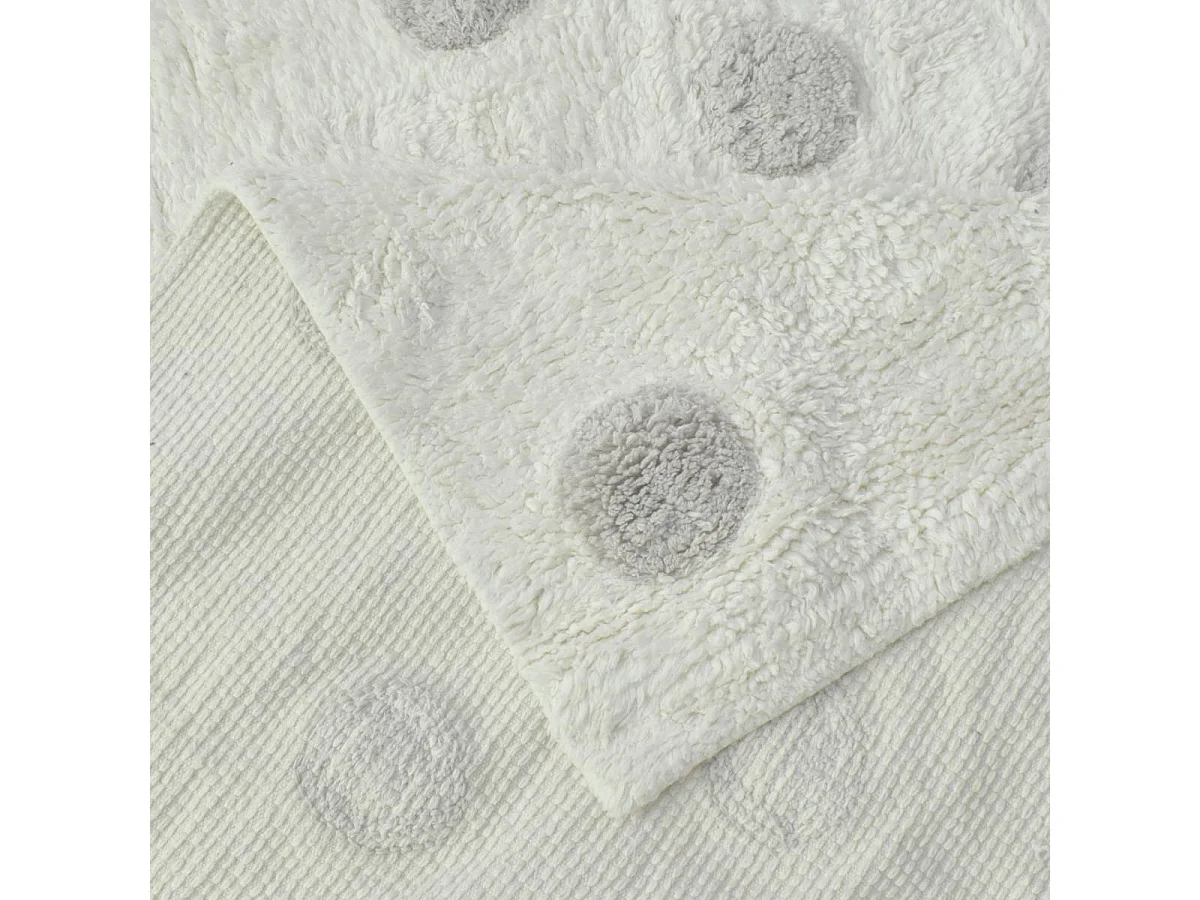 Tapis enfant 90x160 rectangle fait main en coton blanc CORONDA