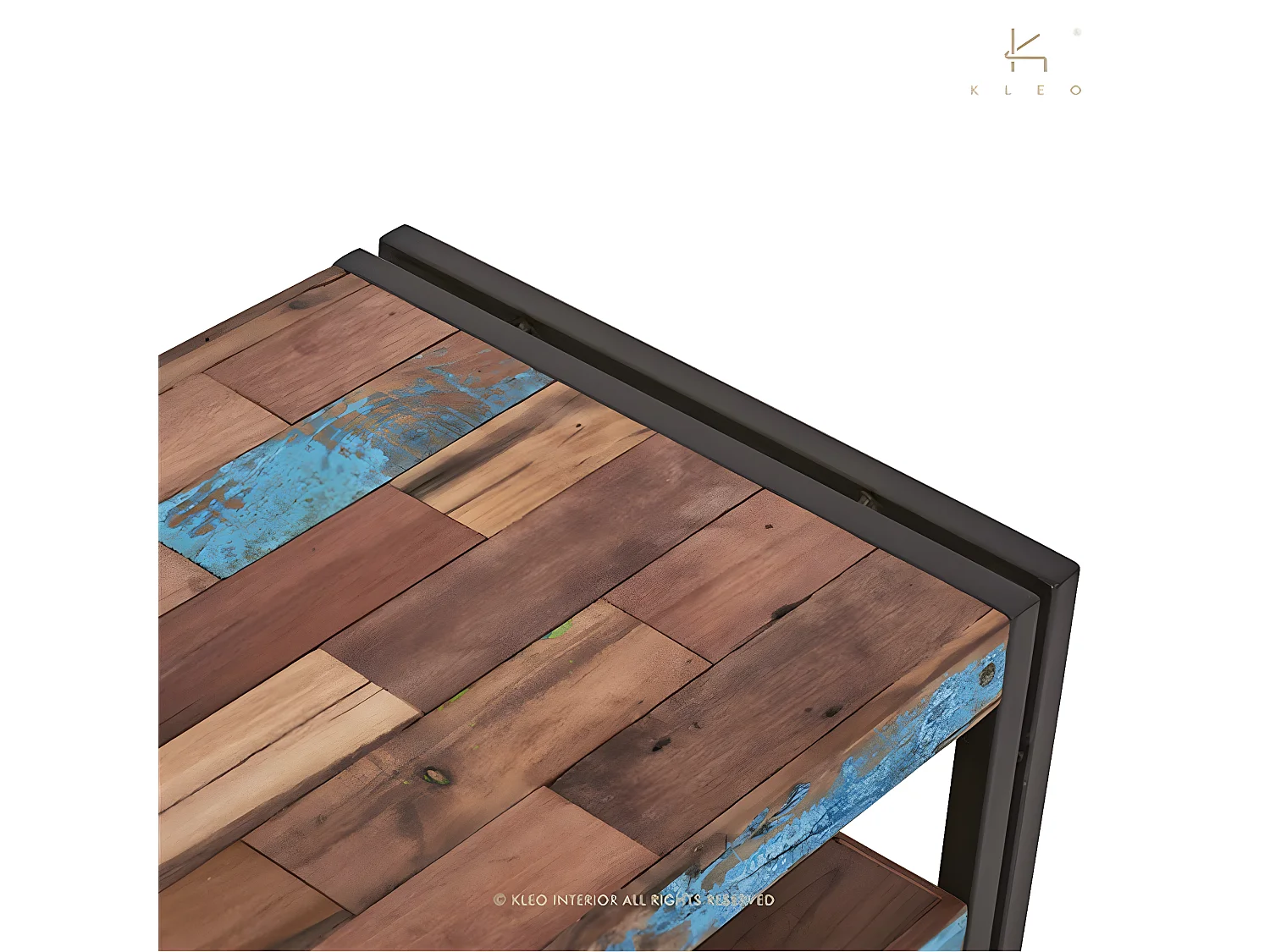 Nautical meuble TV en bois de bateau recyclé - 2 tiroirs - 2 niches - Style Industriel - L112