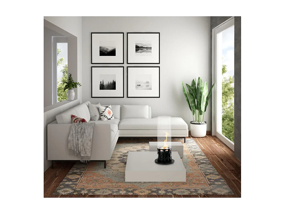 Piper - Vela de mesa de bioetanol de metal negro