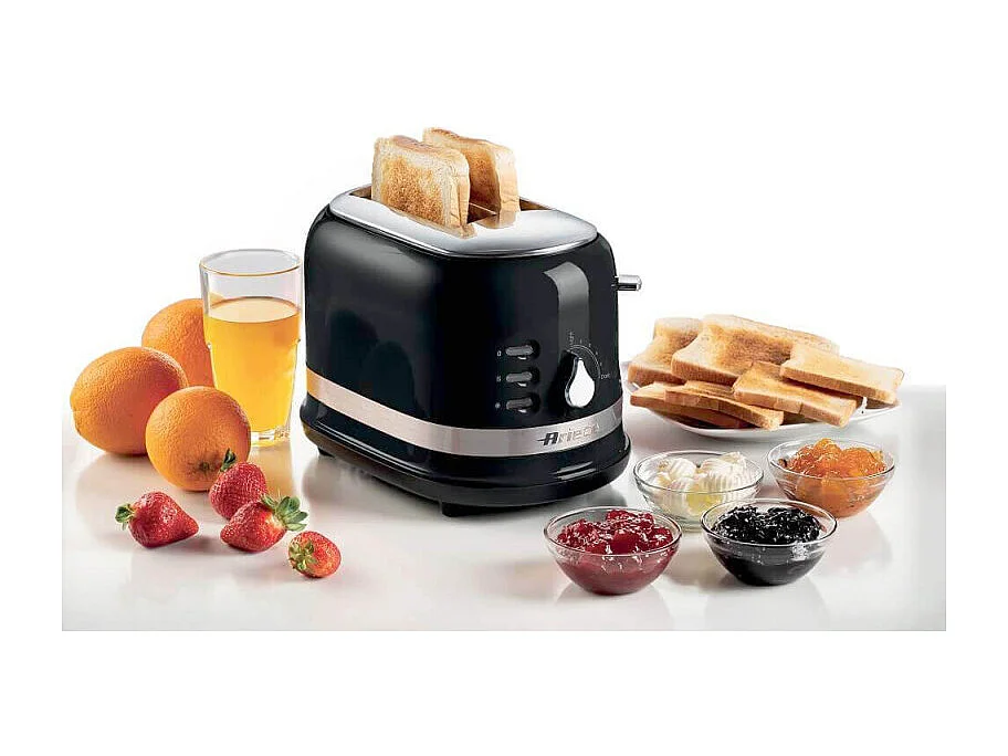 Tostapane Moderna con Pinze - 6 Gradi di Doratura - Scongelamento - Nero