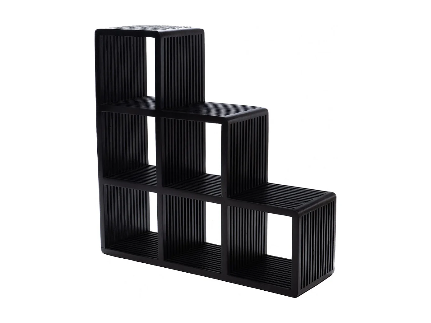 Bibliothèque étagère échelle 6 cubes de rangement en teck - MILAN