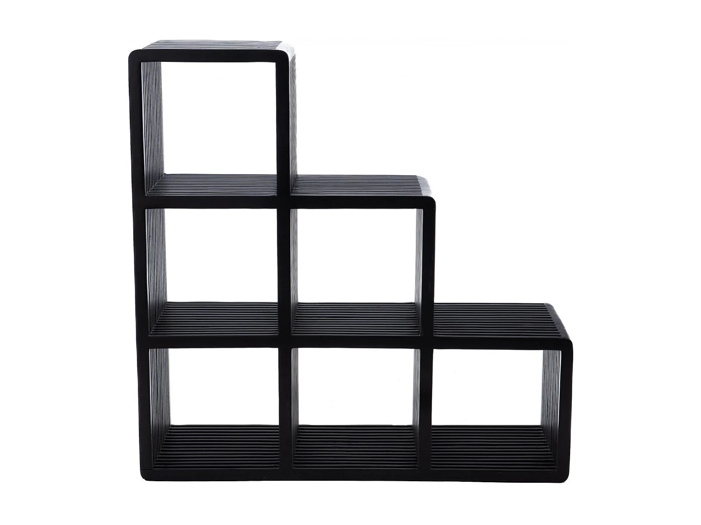 Bibliothèque étagère échelle 6 cubes de rangement en teck - MILAN