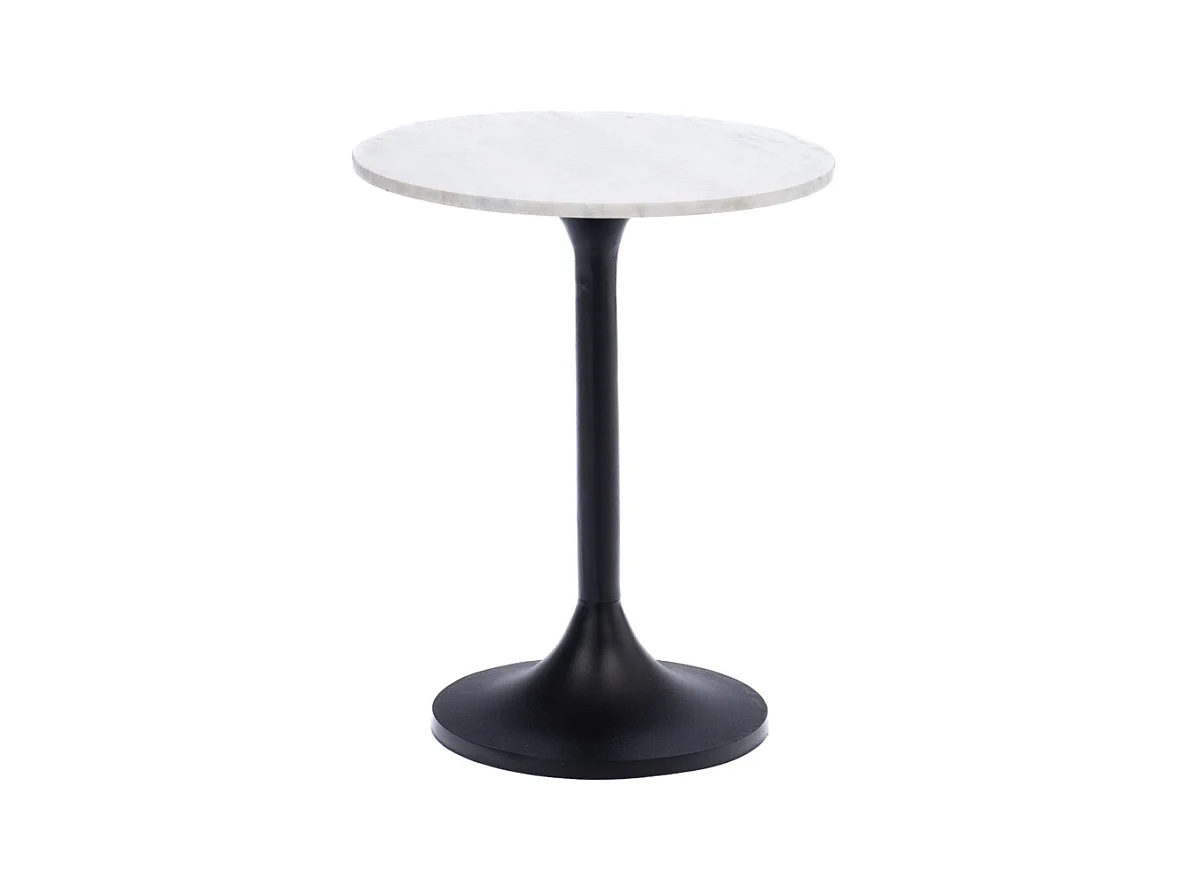 Bout de canapé Marbre blanc 40 cm