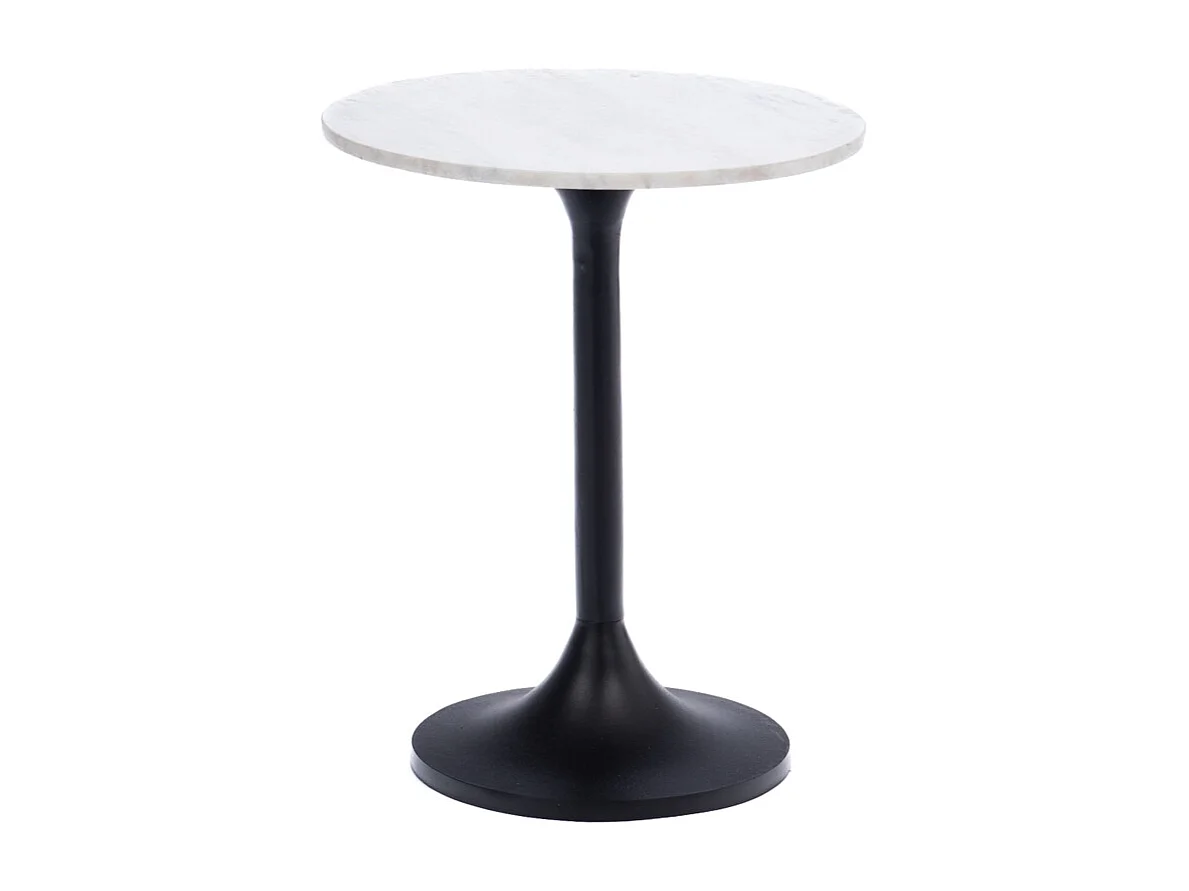 Bout de canapé Marbre blanc 40 cm