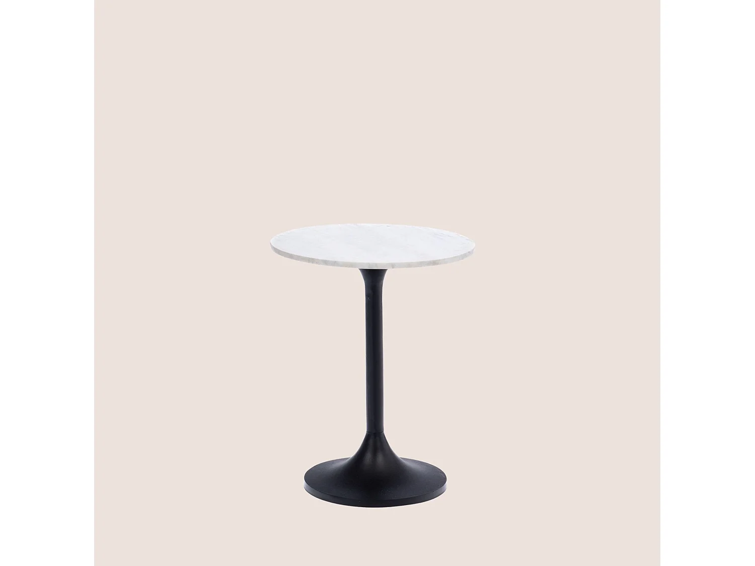 Bout de canapé Marbre blanc 40 cm