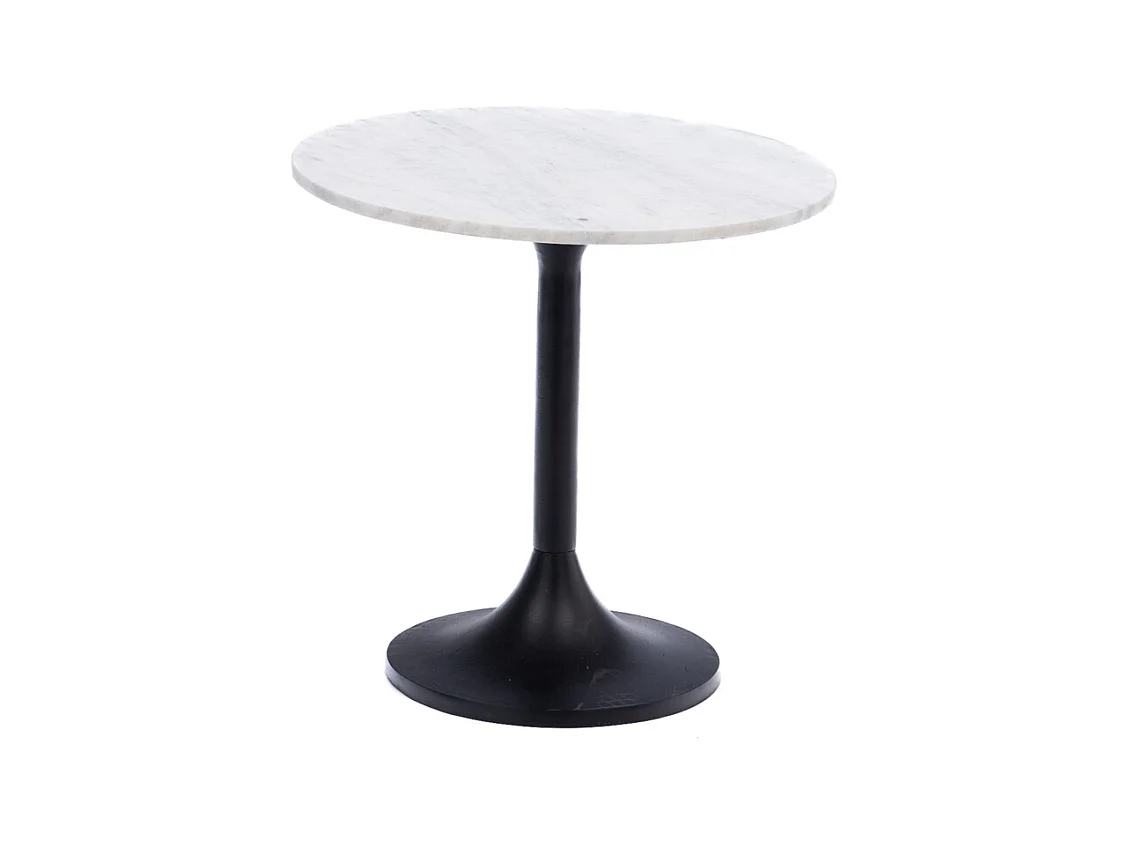 Bout de canapé Marbre blanc 46 cm