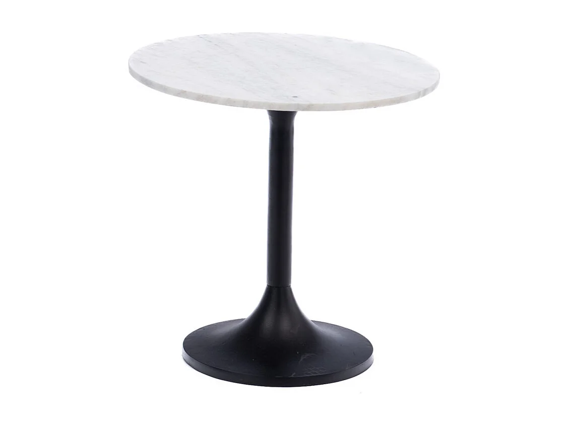 Bout de canapé Marbre blanc 46 cm