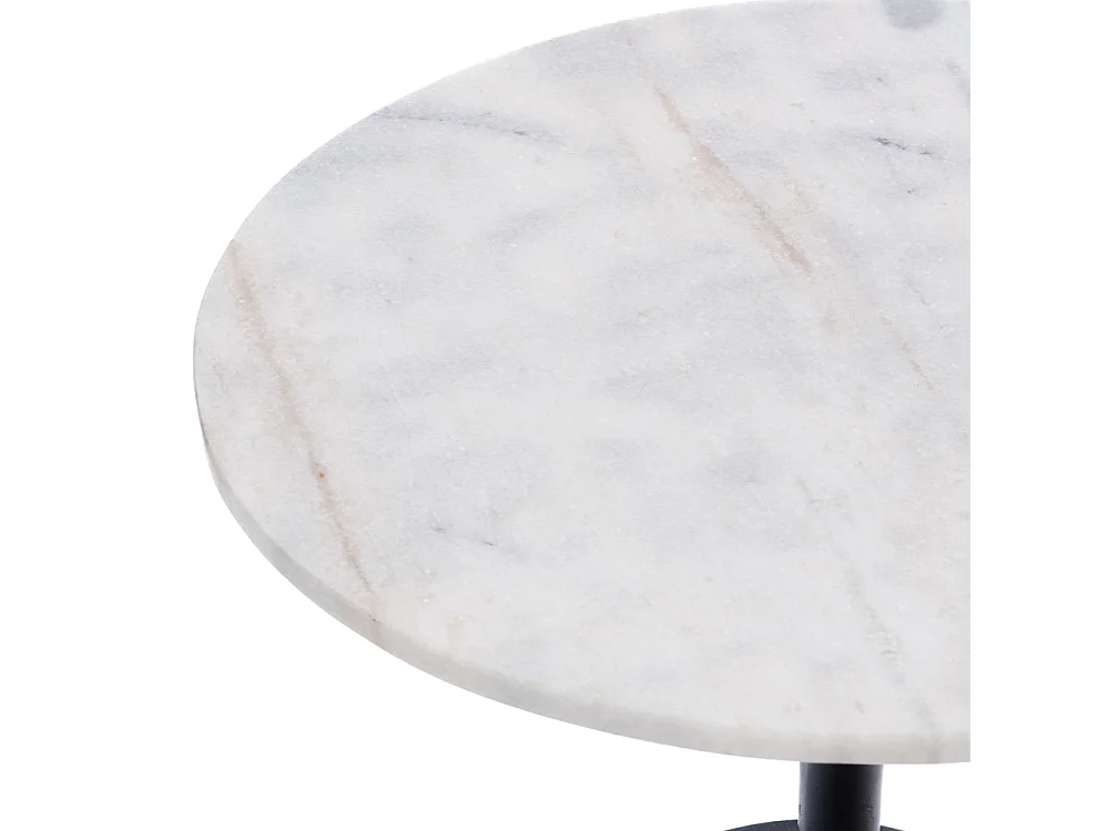 Bout de canapé Marbre blanc 55 cm