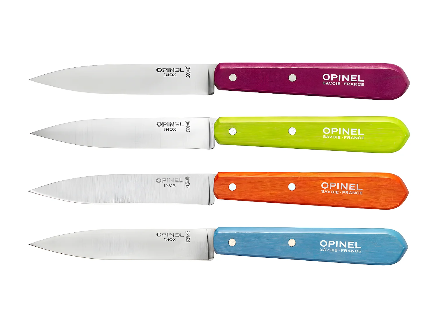 Boite de 4 couteaux de cuisine couleurs  acidulées