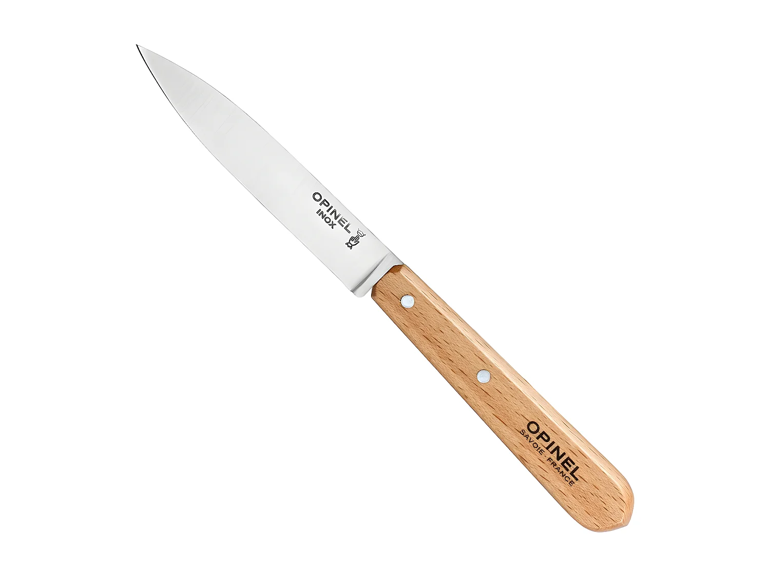 Cuchillo de oficina N°112 de acero inoxidable con mango de madera de haya