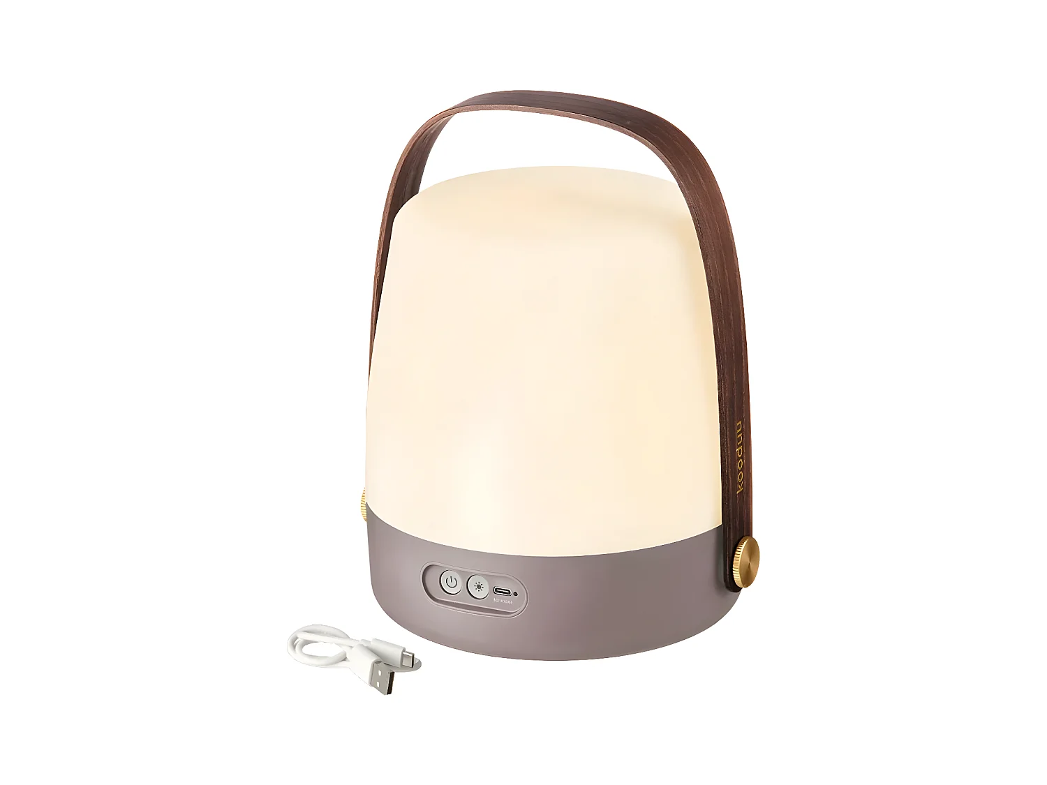 Kooduu Lampe portable lite-up - lumière dimmable, rechargeable via usb - utilisation intérieure et extérieure, couleur taupe - Lite-up Earth 2.0