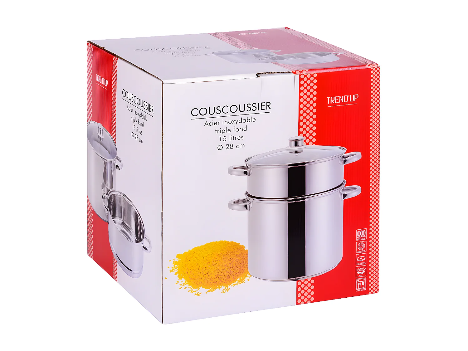 Couscoussier inox 28 cm 15 litres