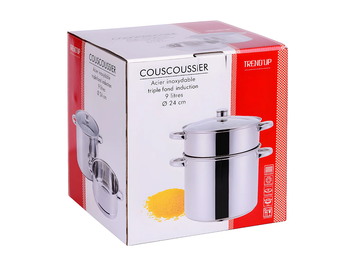 Couscoussier inox 24 cm 9 litres