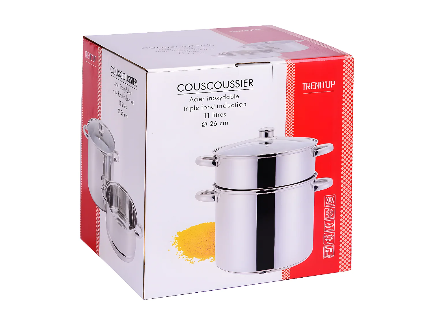 Couscoussier inox 26 cm 11 litres